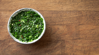Whipped Chimichurri Butter with Turnip & Radish Greens