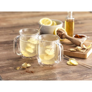 Sorrento Coffee Glass Mug, 12 oz. Set of 2 - Lacuisinebozeman