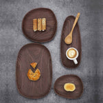 Gohobi Irregular Walnut Wooden Serving Tray Teapot Tray: D - Lacuisinebozeman