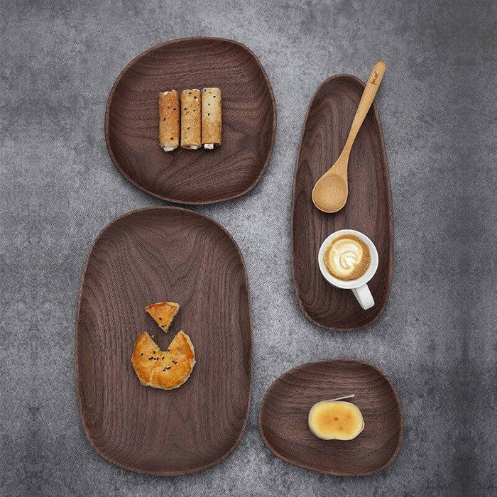 Gohobi Irregular Walnut Wooden Serving Tray Teapot Tray: A - Lacuisinebozeman