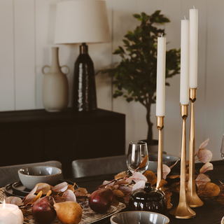 Gold Cast Iron Taper Candle Holders, Set/3 - Lacuisinebozeman