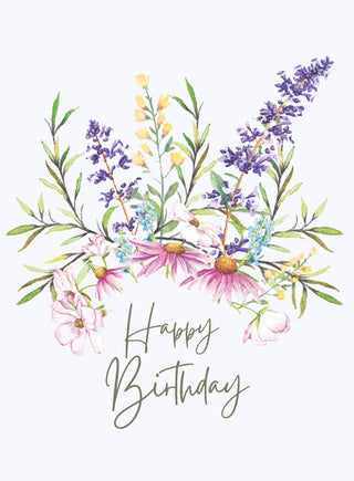 Watercolor Wildflower Birthday Card- hand painted Botanical : Single Card - Lacuisinebozeman