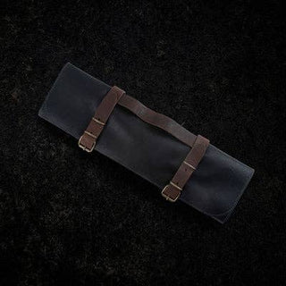 Vintage Leather 7 Pocket Knife Roll - Black - Lacuisinebozeman