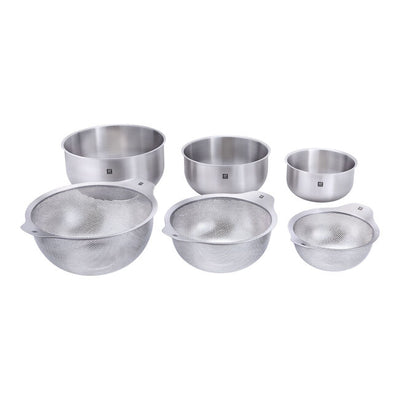 Stainless Steel Prep Nesting Bowls & Strainer Set, Set/6 - Lacuisinebozeman