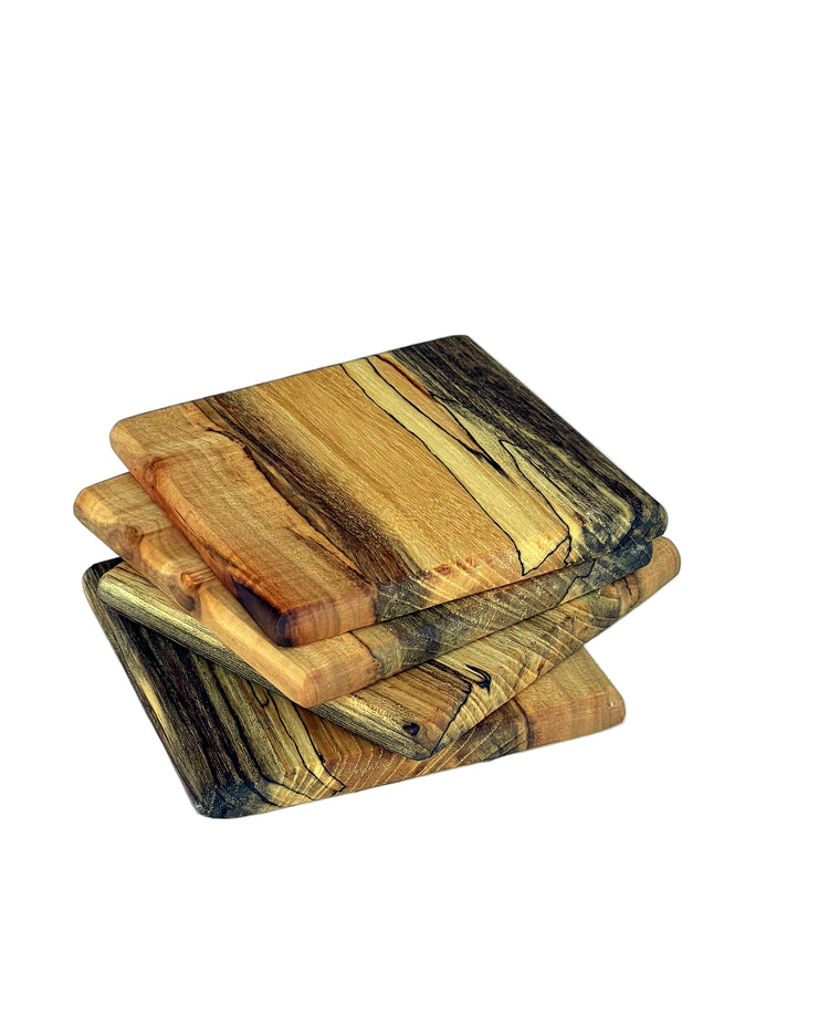 Spalted Maple Wooden Coasters, Set/4 - Lacuisinebozeman