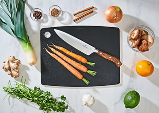 Epicurean Kitchen Series 1401 Cutting Board in slate color, 15x11 inches, with a smooth wood surface for chopping and prep.