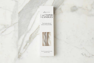 Lacquered Tall Twisted Taper Candles, White, Set/2 - Lacuisinebozeman