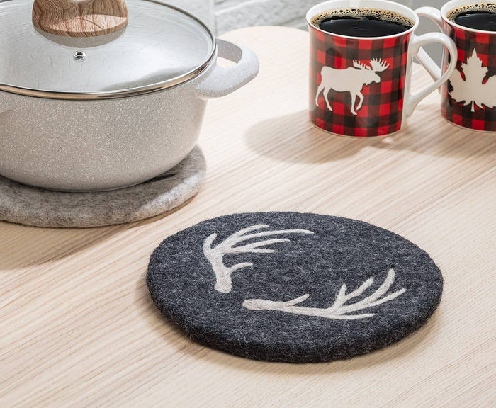Stag Horn Trivet-Charcoal-8"D - Lacuisinebozeman