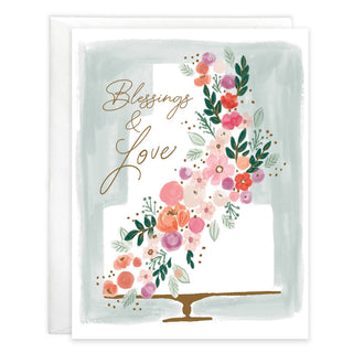 With Scripture Wedding Greeting Card - Tiered Love Cake - Lacuisinebozeman