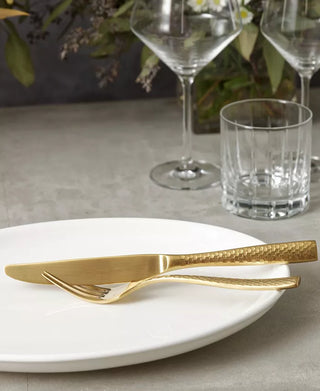 Lucca Faceted Brushed Gold, Set/20 - Lacuisinebozeman
