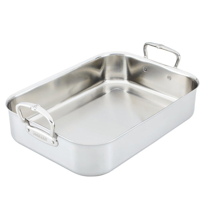 Provisions Classic Polished Clad Roaster W/ Tension rack, Small - Lacuisinebozeman