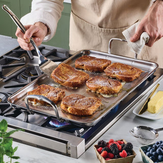 Provisions Tri-Ply Clad SS Double Burner Griddle w/Flared Rim - Lacuisinebozeman