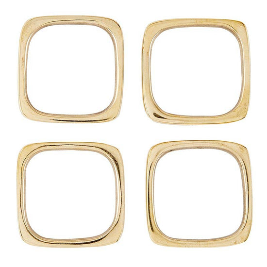 Square Brass Napkin Rings Set/4 - Lacuisinebozeman