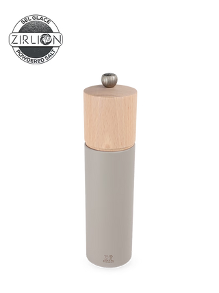 Manual Salt Mill in Beech Wood, Pebble Grey, 21cm - 8in - Lacuisinebozeman