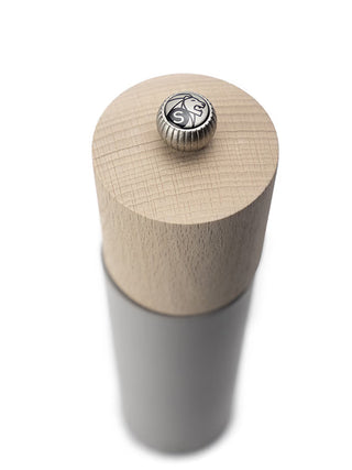 Manual Salt Mill in Beech Wood, Pebble Grey, 21cm - 8in - Lacuisinebozeman
