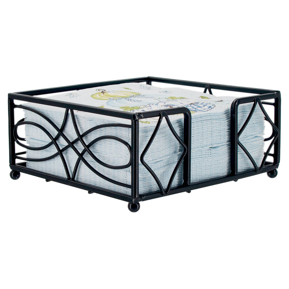 Metal Lunch Napkin Caddy Wave in Black - Lacuisinebozeman