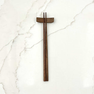 9" Walnut Chopsticks and Rest Set - Lacuisinebozeman