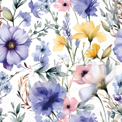 Purple Posy Cocktail Napkins Pack/20 - Lacuisinebozeman