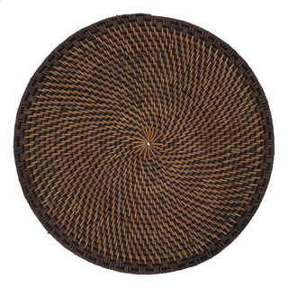Woven Rattan Placemat, Round - Brown, Set/4 - Lacuisinebozeman