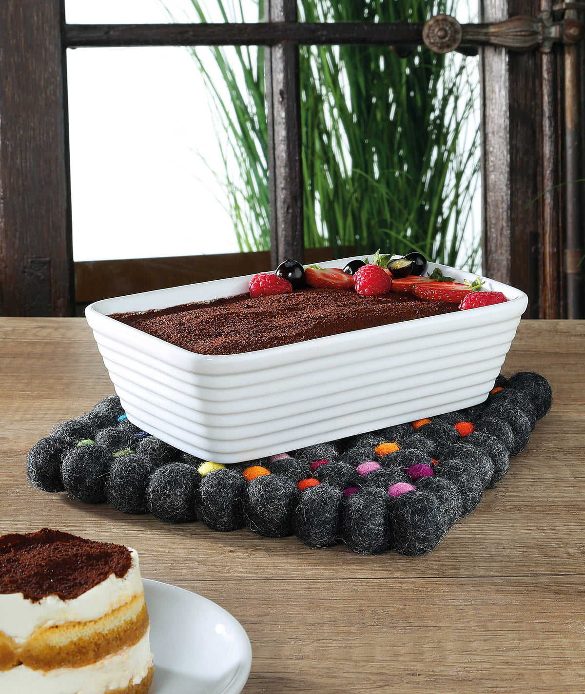Virgin Wool Trivet "Nero", Square, 8X8" - Lacuisinebozeman