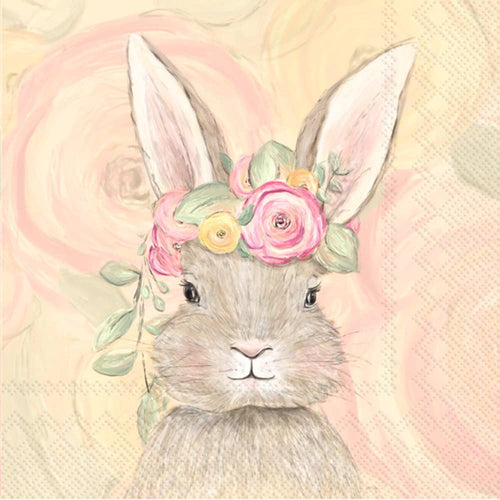 Paper Cocktail Napkins 20 Ct Bunny Crown Easter - Lacuisinebozeman