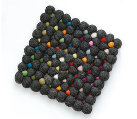 Virgin Wool Trivet "Nero", Square, 8X8" - Lacuisinebozeman