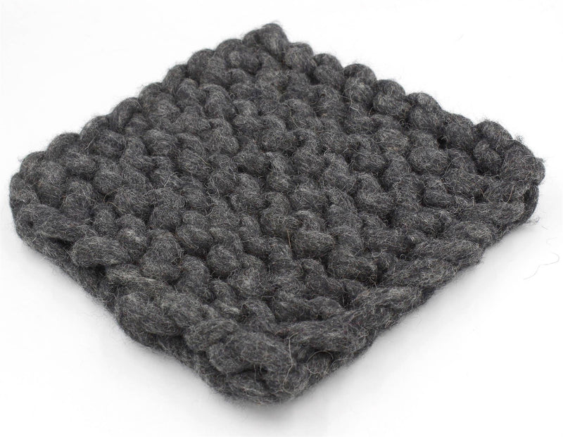 Chain Knitted Trivet Charocal 8x8 Wool - Lacuisinebozeman