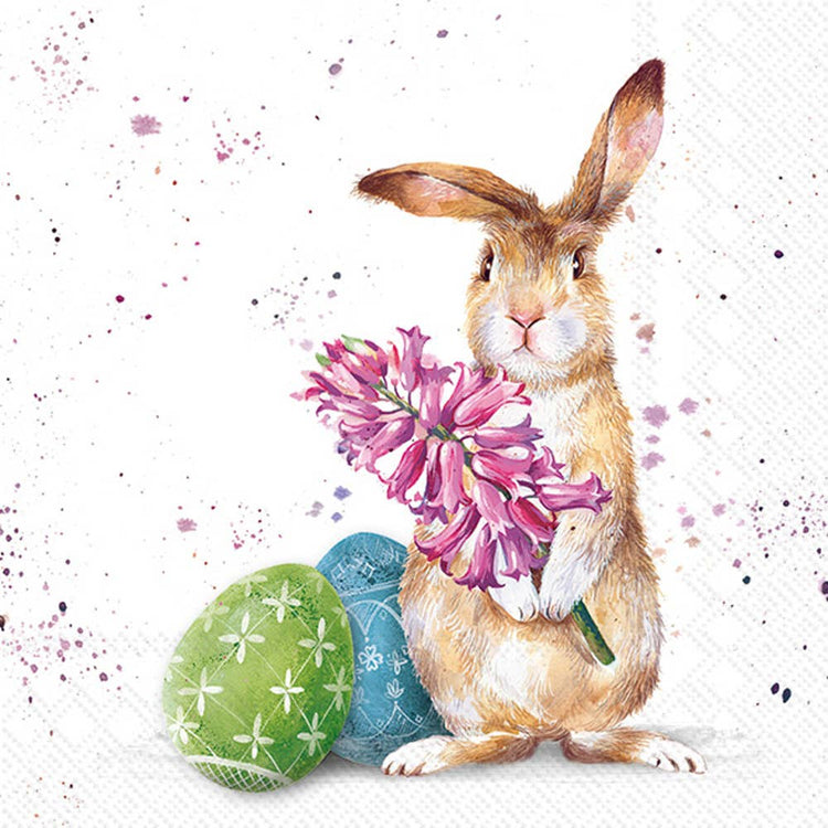 Paper Cocktail Napkins Splashy Bunny Easter, 20ct - Lacuisinebozeman