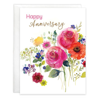 Anniversary Greeting Card - Celebrate Flowers - Lacuisinebozeman