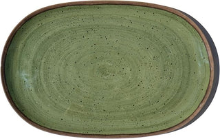 Retreat Pottery Oval Platter 16.9", Green - Lacuisinebozeman