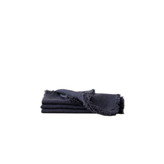 Hand-Made Linen Napkin Terra Fringe Various 30 Colors: ANTHRACITE / 18 x 18 - Lacuisinebozeman