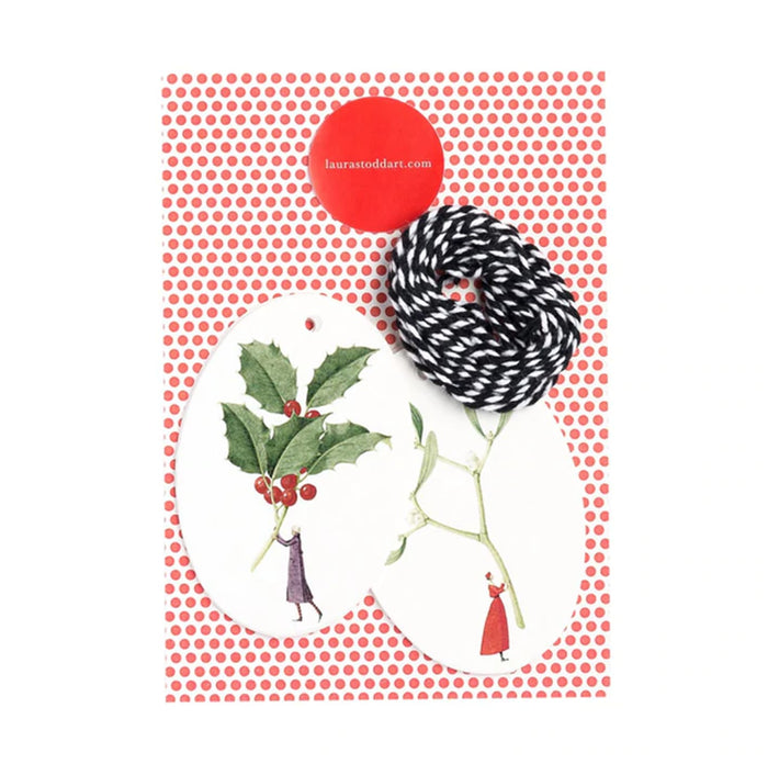 Holly and Mistletoe Gift Tag - Lacuisinebozeman