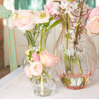 Hibiscus Glass Clear Vertical Fluted Medium Vase - Lacuisinebozeman