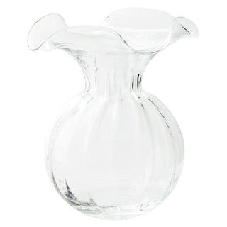 Hibiscus Glass Clear Large Fluted Vase - Lacuisinebozeman