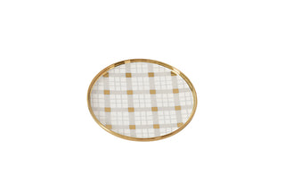 Small Plate, White/Gold Plaid - Lacuisinebozeman