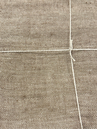 Linen Tablecloth Choco Chevron, Herringbone Weave - Lacuisinebozeman