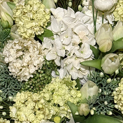 Sosa Bowl Snowball, Ranunculus & Tulip Arrangement