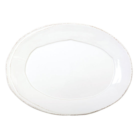Lastra White Small Oval Platter - Lacuisinebozeman