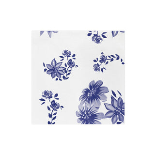 Papersoft Napkins Blue and White Floral Cocktail Napkins, Pkg/20 - Lacuisinebozeman