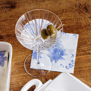 Papersoft Napkins Blue and White Floral Cocktail Napkins, Pkg/20 - Lacuisinebozeman