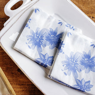 Papersoft Napkins Blue and White Floral Guest Towels, Pkg/20 - Lacuisinebozeman