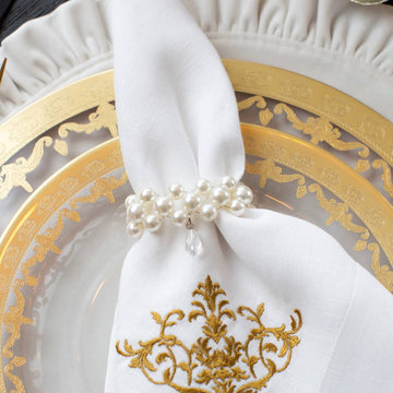 Pearl with Teardrop Napkin Ring Set/3 - Lacuisinebozeman