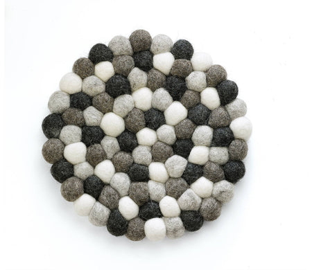 Virgin Wool Trivet "Grigio", Round, 8" Dia. - Lacuisinebozeman