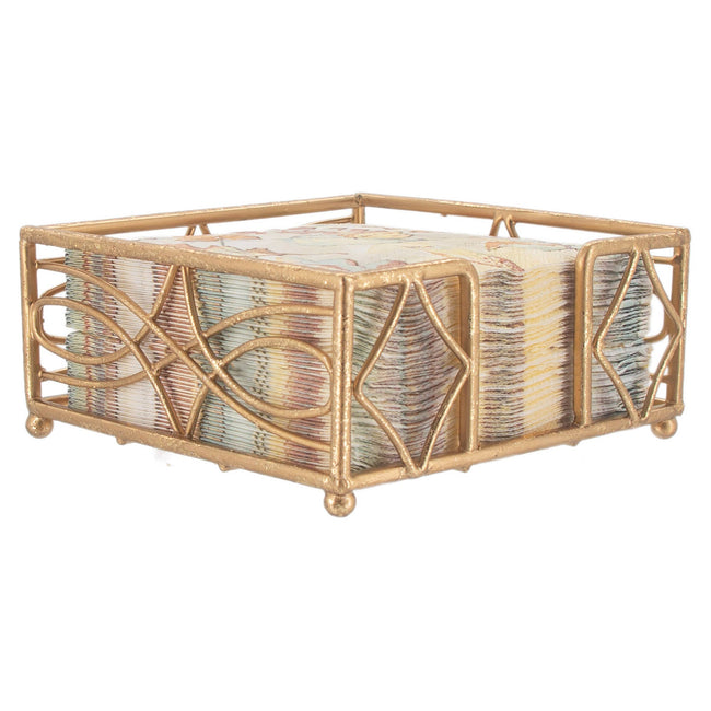 Wave Cocktail Napkin Caddy in Gold Leaf - Lacuisinebozeman