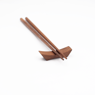9" Walnut Chopsticks and Rest Set - Lacuisinebozeman
