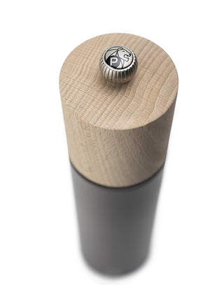 Peugeot Boreal beech wood pepper mill in rock grey, 8-inch size, with a sleek, modern design for grinding pepper.