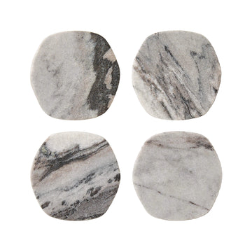 Matteo Grey Marble Coasters, Set/4 - Lacuisinebozeman