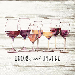 Uncork and Unwind Paper Cocktail Napkins pkg/20 - Lacuisinebozeman