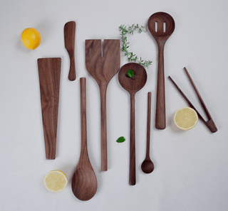 12’’ Walnut Wood Oval Spoon - Lacuisinebozeman