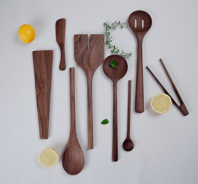 12’’ Walnut Wooden Round Spoon - Lacuisinebozeman